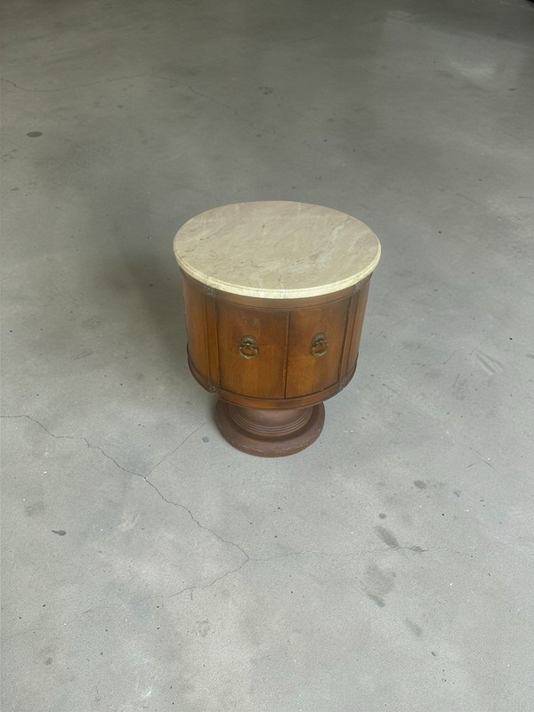 Union National Marble-Top Drum Table / Accent Cabinet gallery