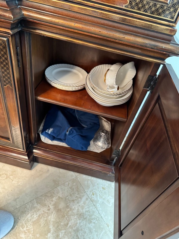 drexel heritage dining set, table 12 chairs, and hutch gallery