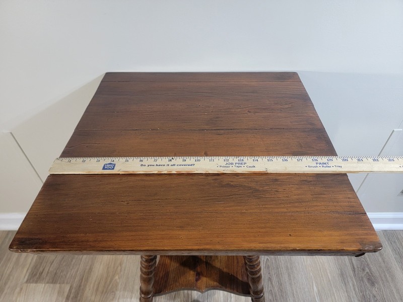 Antique Rustic Oak Victorian Turned Spool Leg 2 Tier Table gallery