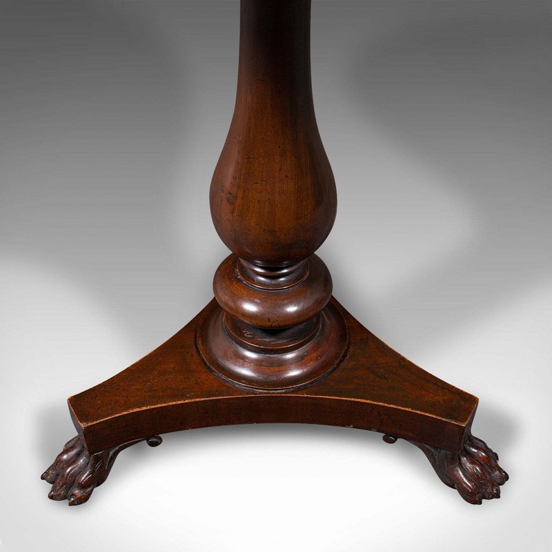 Antique Octagonal Wine Table, English, Flame, Lamp, Side, William IV, Circa 1835 gallery