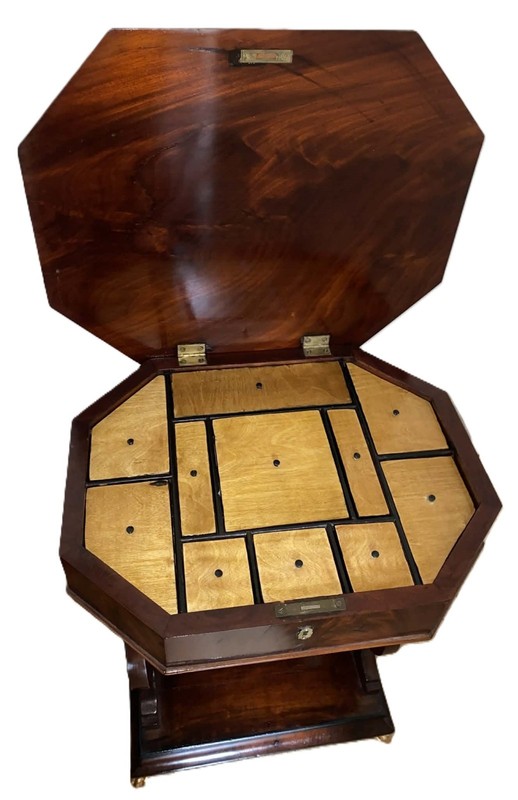 Antique Biedermeier Mahogany Sewing Table c.1825–1830 gallery