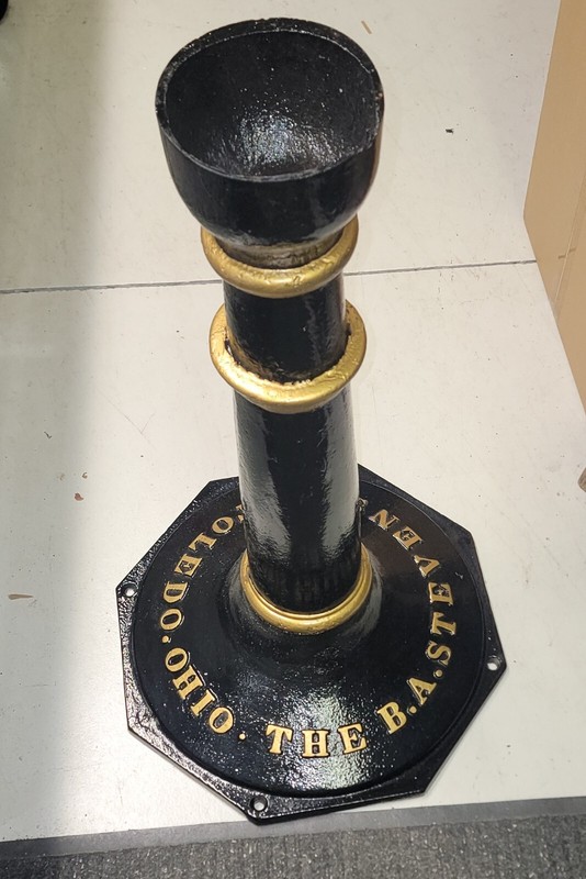 Late 1800’s B. A. Stevens Pool Table Pub Bar Cast Iron Pedestal Table and Base