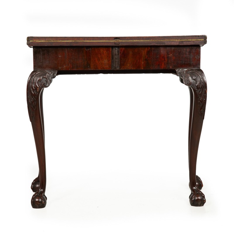 Rare English George III Antique Mahogany Card Game Table circa 1760 gallery