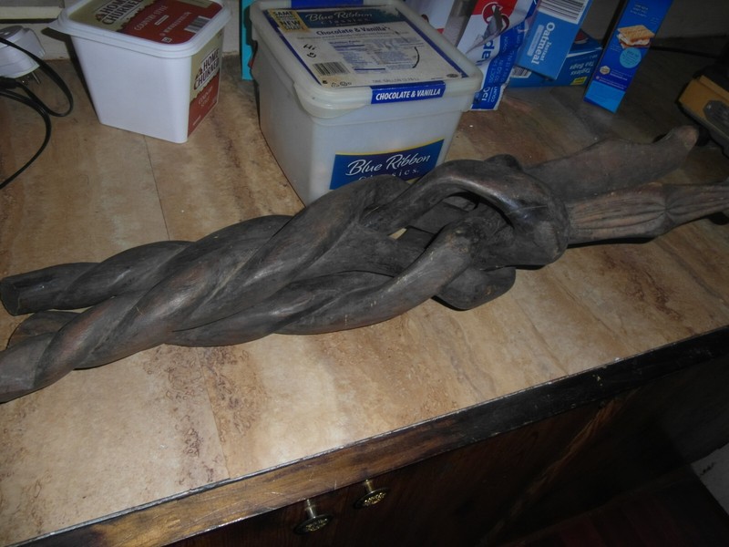 Vintage Rustic Lodge twisted Driftwood end table stand Only carved driftwood gallery