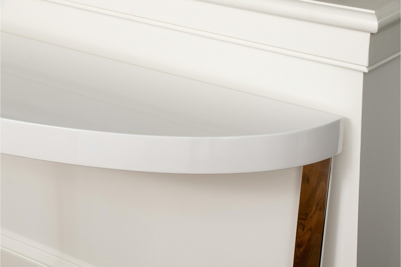 Chic Chrome And Acrylic Demilune Console Table gallery