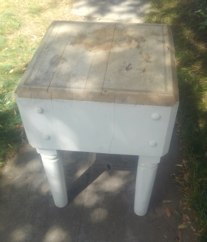 Vintage 32" Tall Butcher Block Table Cutting Board See Pics SHIPPING AVAILABLE gallery