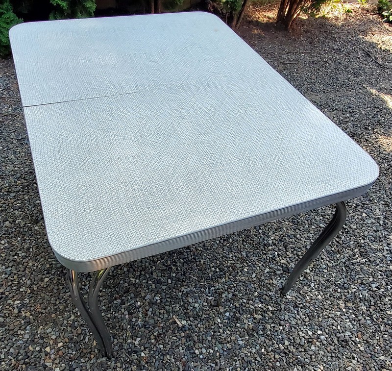 Vintage Retro Formica 1950's Dinette Table Aluminum Edge 47"x35"x29" gallery