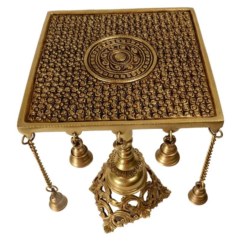 Table/Stand Antique Look Temple Traditional Bell Hanging Solid Pattern20.32 CM gallery