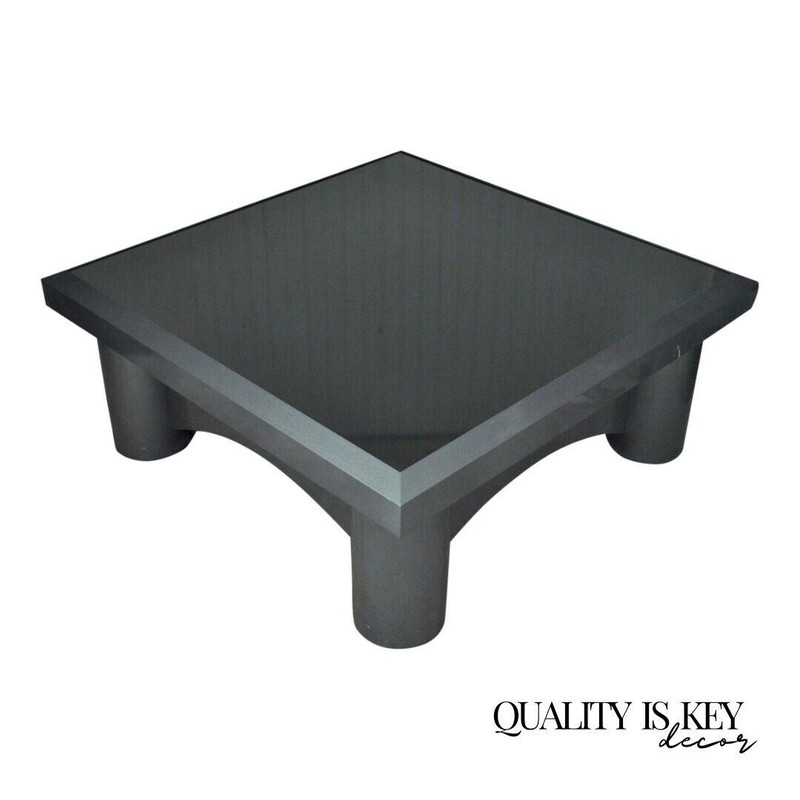 Custom Industrial Modern Large Aluminum Gun Metal 40″ Square Coffee Table