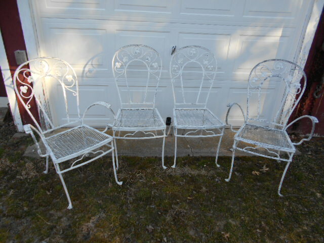 Set of (4)Fancy SALTERINI Wrought Iron Dining/Patio/Garden Chairs-PICKUP 08534