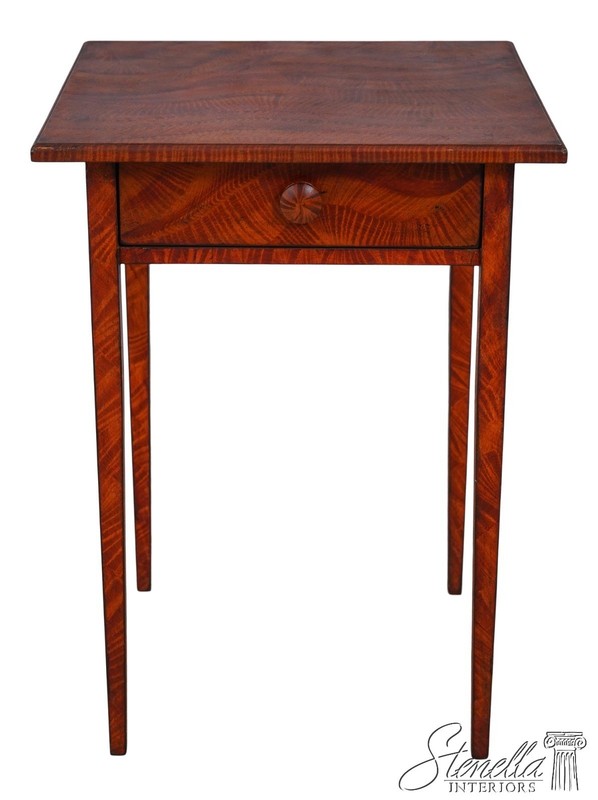 L60557: Early American Sponge Painted 1 Drawer Nightstand Occasional Table