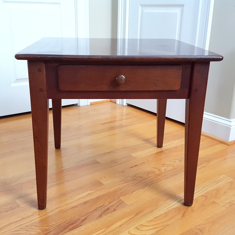 Vintage Shaker/Arts & Crafts Style End Tables Solid Cherry/Mahogany One Drawer! gallery