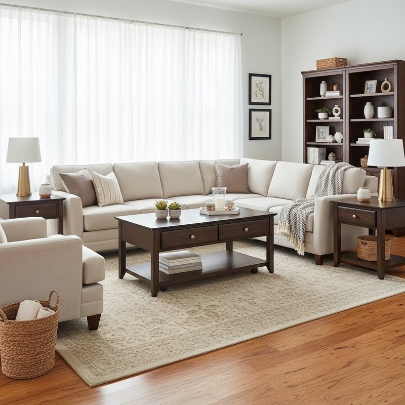Espresso Brown Coffee Table for Living Room, Rectangular Table for Living Room gallery