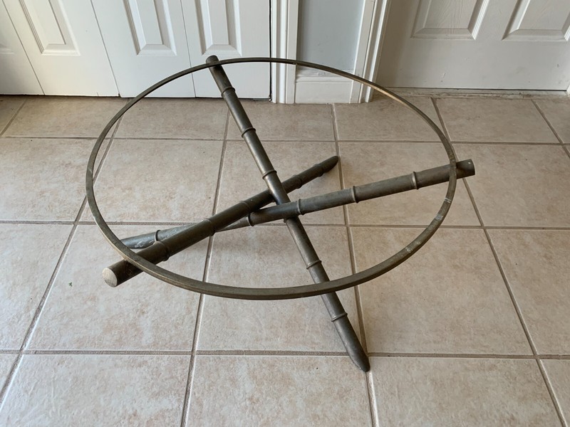 Faux Bamboo Brass Round Coffee Table gallery