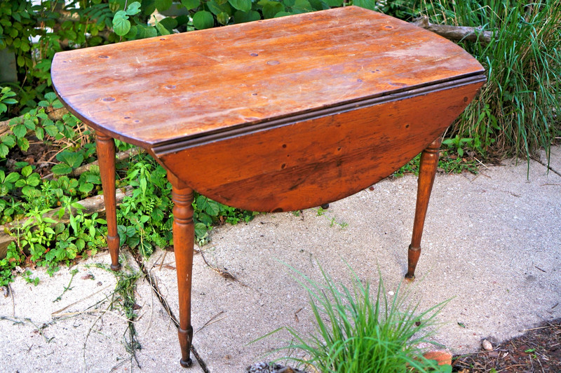 Beautiful Antique Cherry Wood Drop Leaf Table gallery