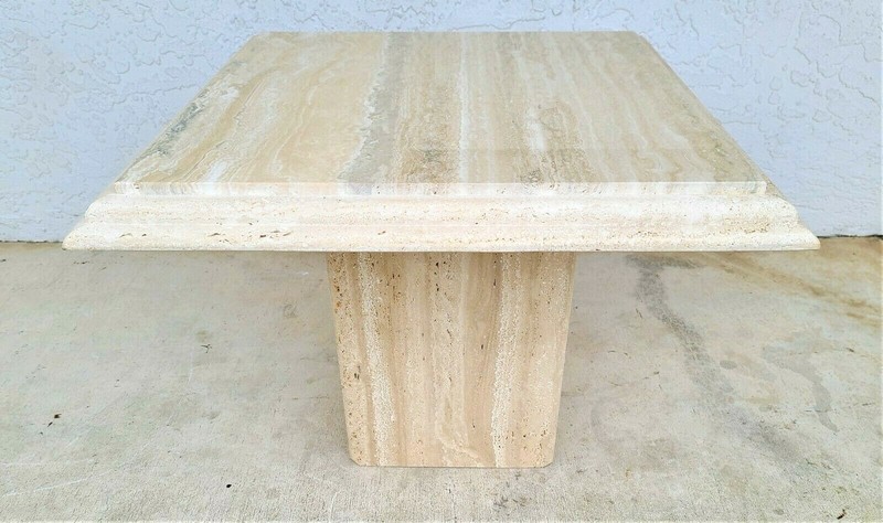 Midcentury Italian Travertine Side End Table by Stone International gallery