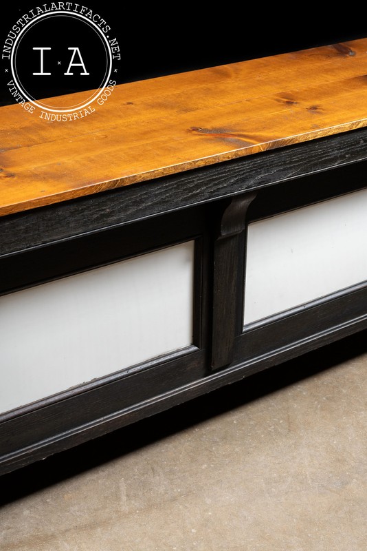 Early 20th Century Butcher's Counter With Milk Glass Panels gallery