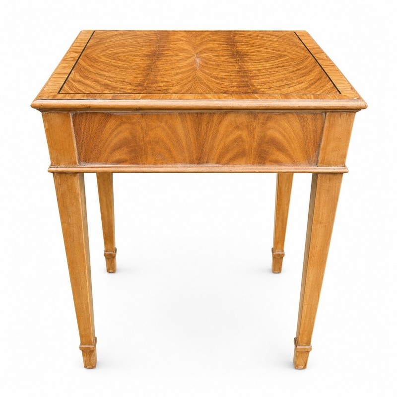 Vintage Hekman Inlaid Accent Side Table Refinished Satin Finish w Drawer gallery