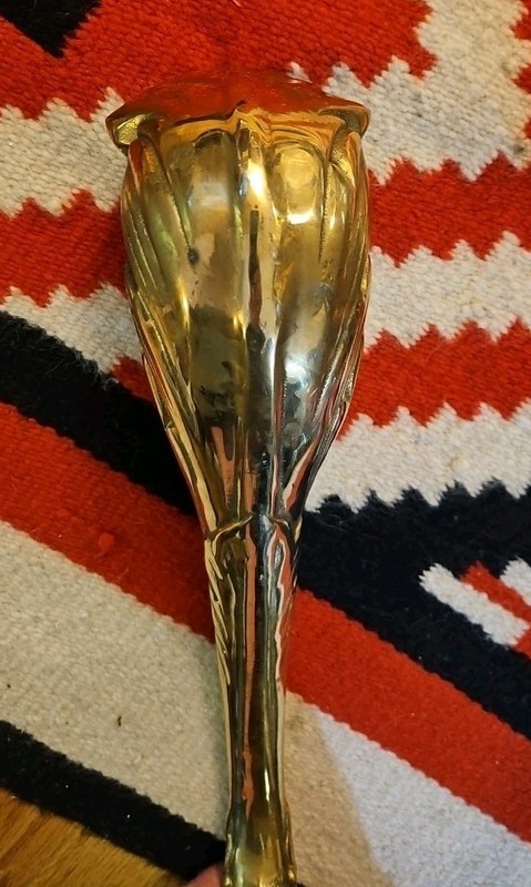 Solid Brass ONE Leg For Glass Top Coffee Table Curved Leaf gallery