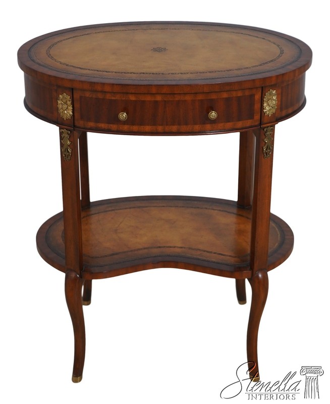 L70390: MAITLAND SMITH Mahogany Leather Top Occasional Table