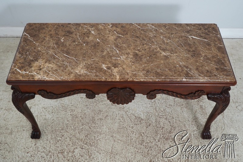 L61721: BAKER Georgian Style Marble Top Mahogany Console Table gallery
