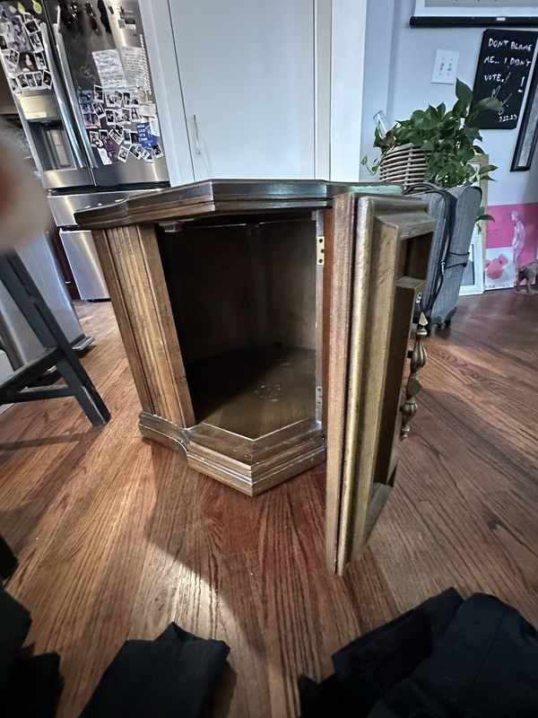 Vintage Mcm Octagon Side Table With Storage gallery
