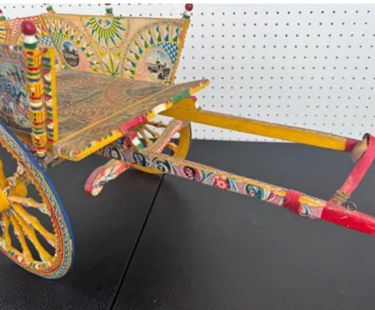 EXTREMELY RARE MINI SICILIAN CARRETTO 1800s ORIGINAL WEDDING CART RICKSHAW gallery
