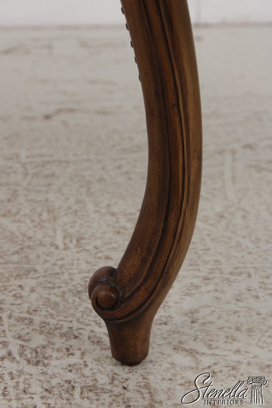 L72244: MAITLAND SMITH Leather Top Carved French Lamp Table gallery