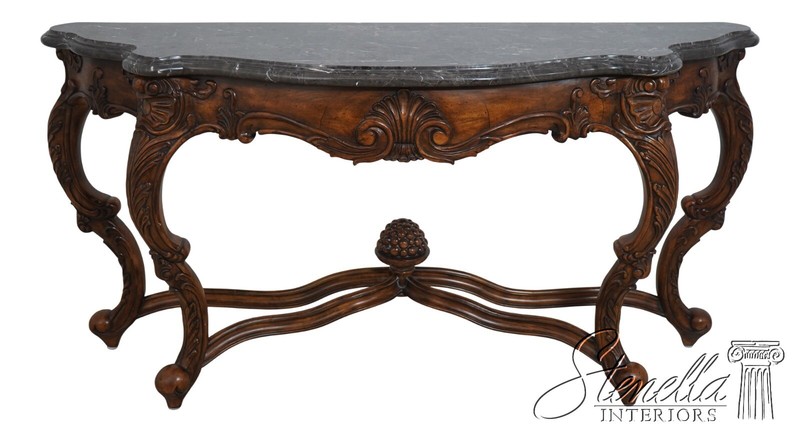 68123: Italian Style Marble Console Foyer Table 2 Of 2