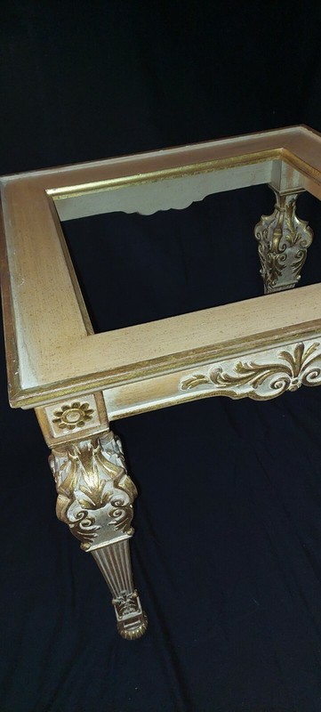 Italian End Table, Hand Crafted, Antique Style, Square 24.5"W x 26"H, Marble Top gallery
