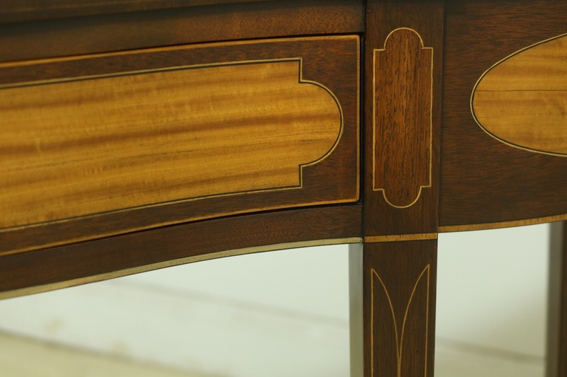 L52585EC: KINDEL Winterthur Highly Inlaid Mahogany 1 Drawer Console Table gallery