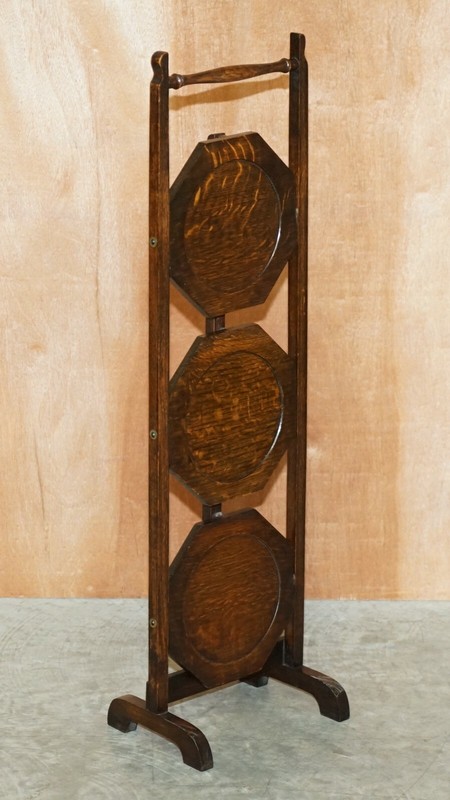 CIRCA 1900 ENGLISH OAK FOLDING WHATNOT DISPLAY TABLE CAKE STAND LOVELY PATINA gallery
