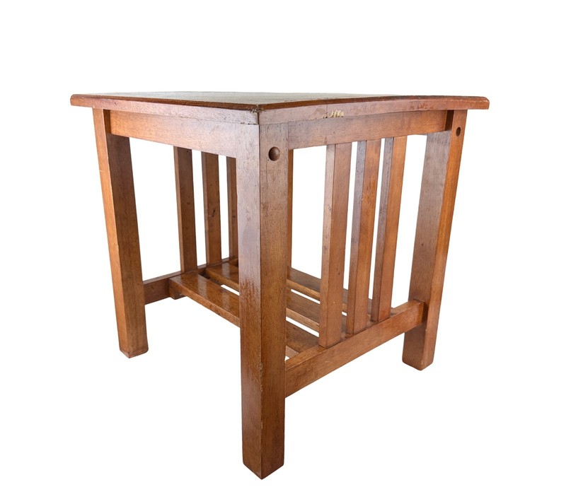Vintage Arts and Crafts Mission Style Solid Wood Square End Side Table 20 x 20 gallery