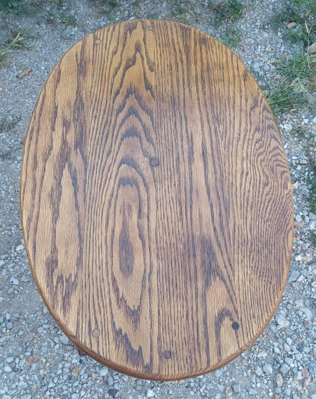 Oval Oak Bookshelf Table / Side Table (BST-8) gallery