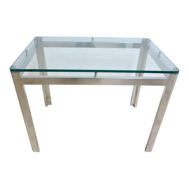 Vintage Mid Century Aluminum Chrome Floating Lamp End Table gallery