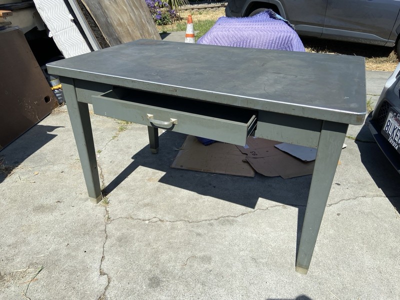 The General Fireproofing Company Tanker Desk Table Has Patina