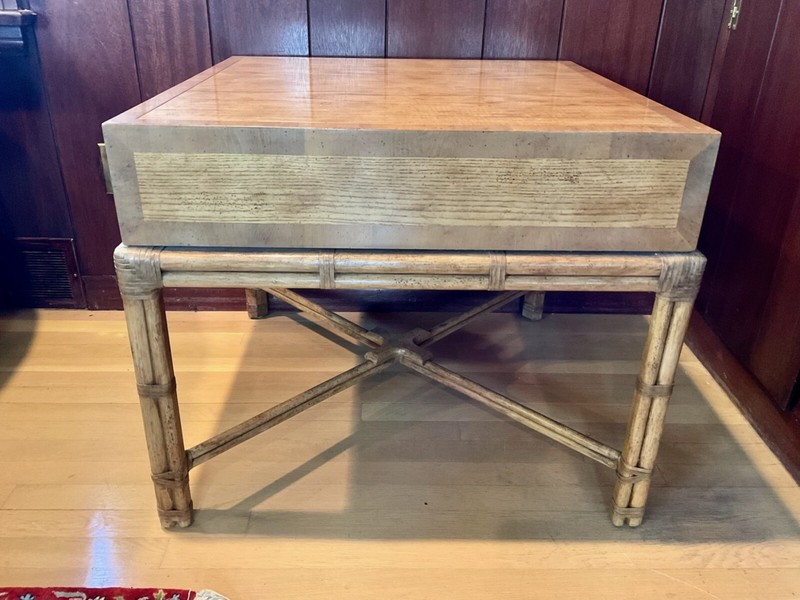 Vintage Henredon Single Drawer Bamboo Side Table gallery