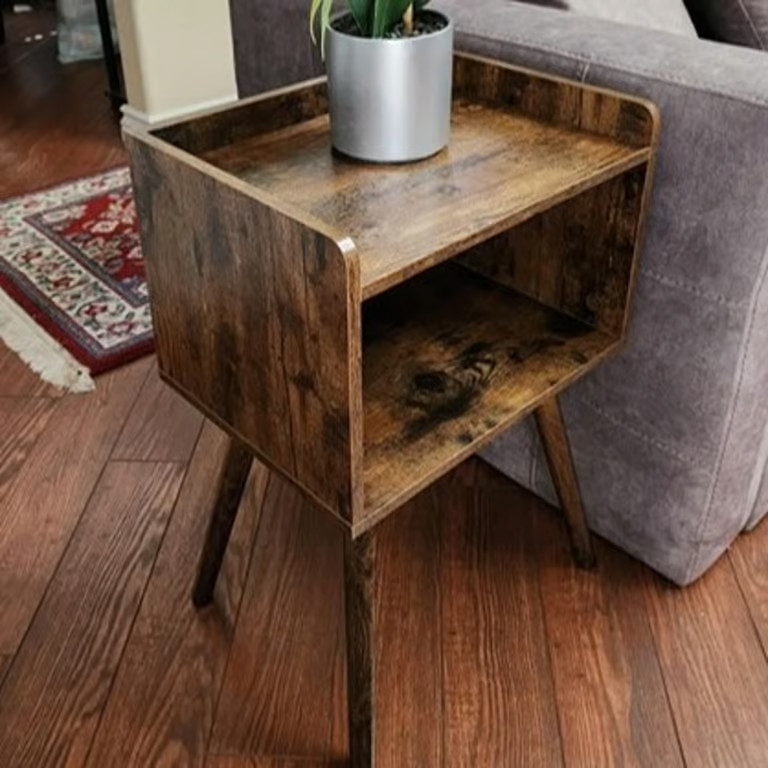 Vintage Style Mid Century Modern Nightstand End Table 11.8″D x 15.7″W x 23.9″H