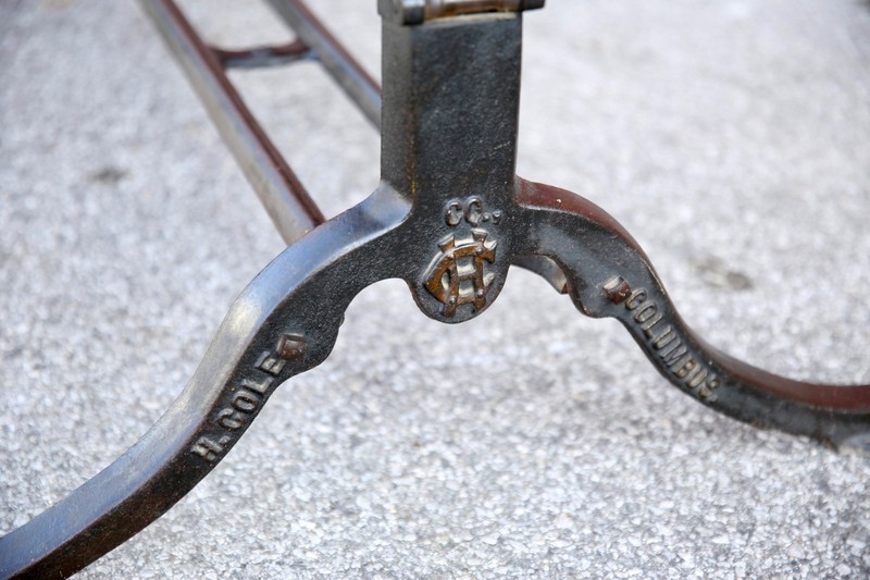Antique Drafting Table Cast Iron industrial Easel Hand Crank H. Cole Columbus OH gallery