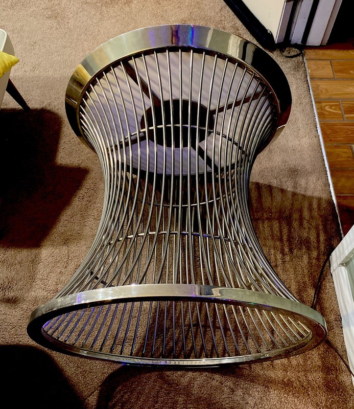 MCM Platner Chrome Nickle and Marble Side Tables 24" X 24" Mid Century Modern gallery