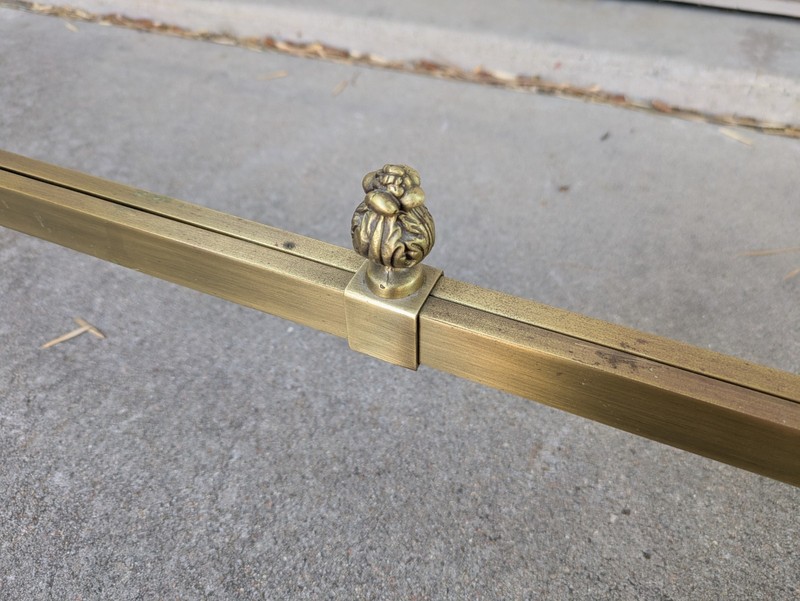 Vintage La Barge Style Glass Brass Console Table Flame Tip Hollywood Regency gallery