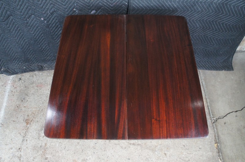 Antique American Empire Mahogany Flip Top Game Card Console Parlor Tea Table gallery