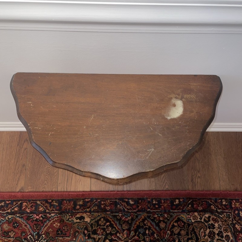 Rare DOUBLE SHELF Antique Demilune Entry Table Side Tables MCM Excellent gallery