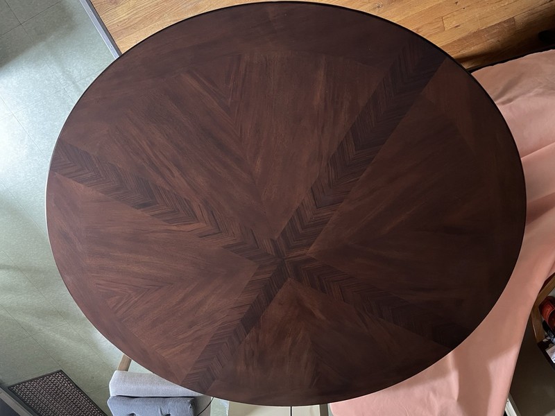 55” Round Pub-Height Pedestal Dining Table | Dark Walnut Finish gallery