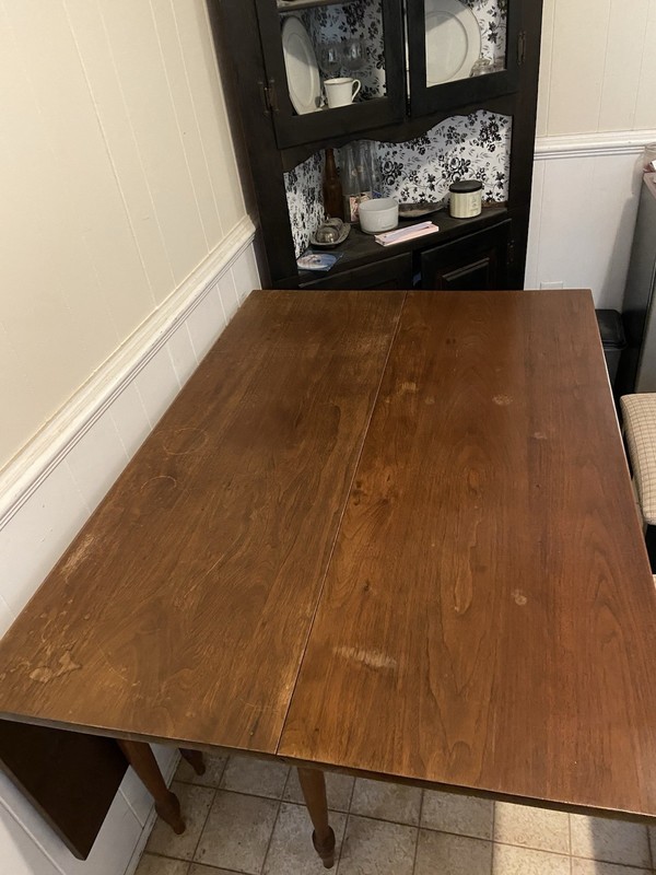 Antique Drop Leaf Dining Table with Swing Leg Wooden Hinge And Pegs gallery