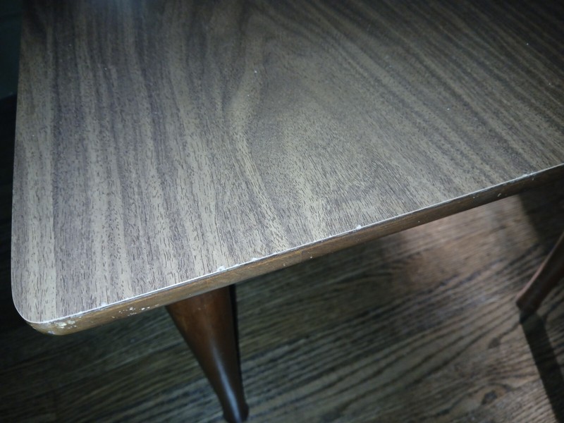 3 Vintage Old Wood Formica Atomic Era Mid Century Modern End Table Nightstand gallery