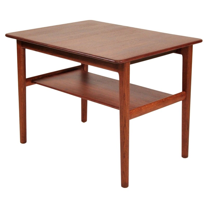 Rare! Hans Wegner Danish Modern Teak Tray Table Tray for Johannes Hansen 1950s gallery