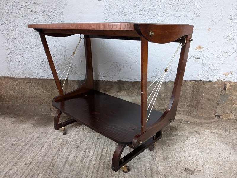Serving Cart TV Phono Table Wood 50s Rockabilly Side Table Mid Century gallery