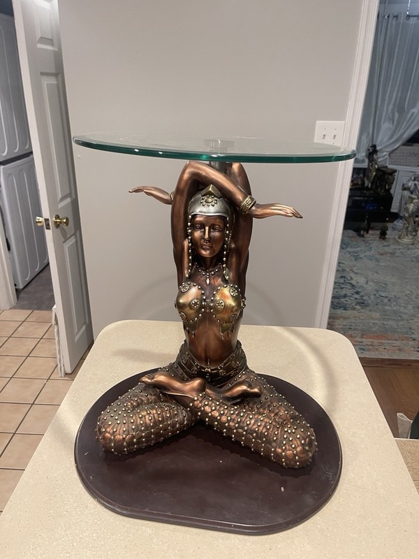 TABLE TOP-VINTAGE CHIPARUS ART DECO SCULPTURE NUDE FEMALE YOGA POSE FIGURINE gallery