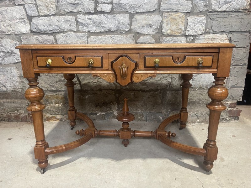 Antique Victorian Renaissance Revival 1870's Writing / Library Table gallery